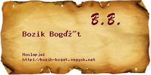 Bozik Bogát névjegykártya